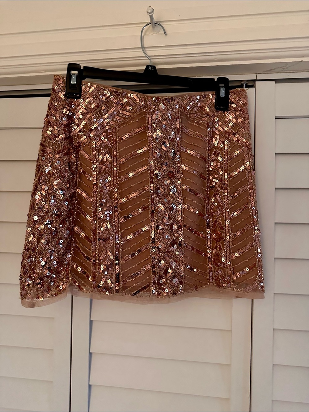 Endless Rose Rose Gold Sequin Mini Skirt